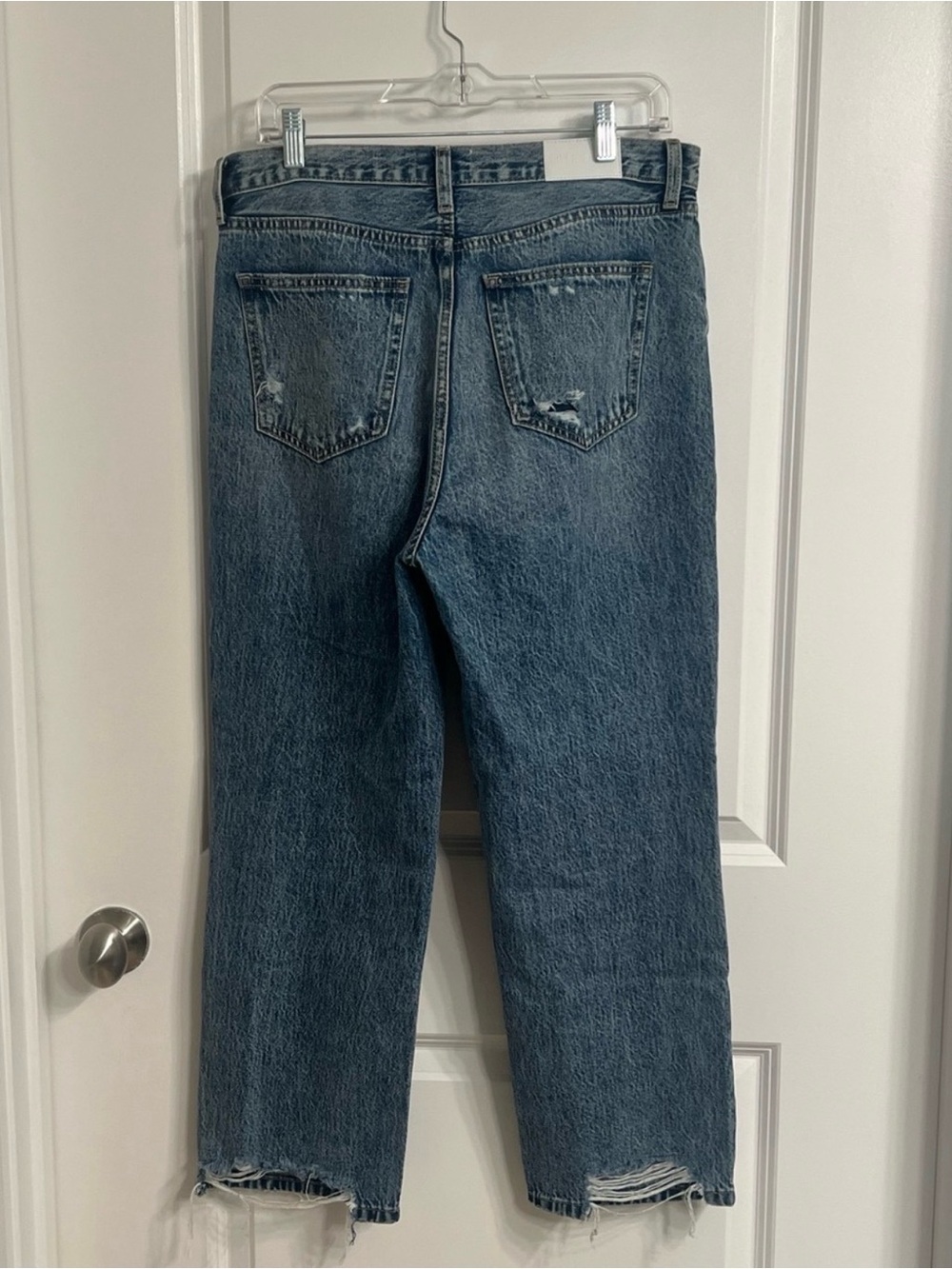 Pistola Cassie High Rise Straight Crop Distressed Jeans Size 29 - Picture 3 of 6